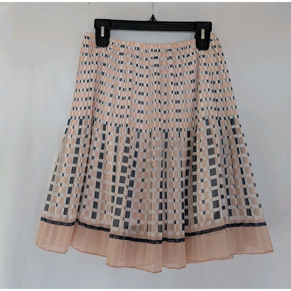 Max Studio Skirt Women's XS Pleated Plesse Dusty Rose Navy Lined